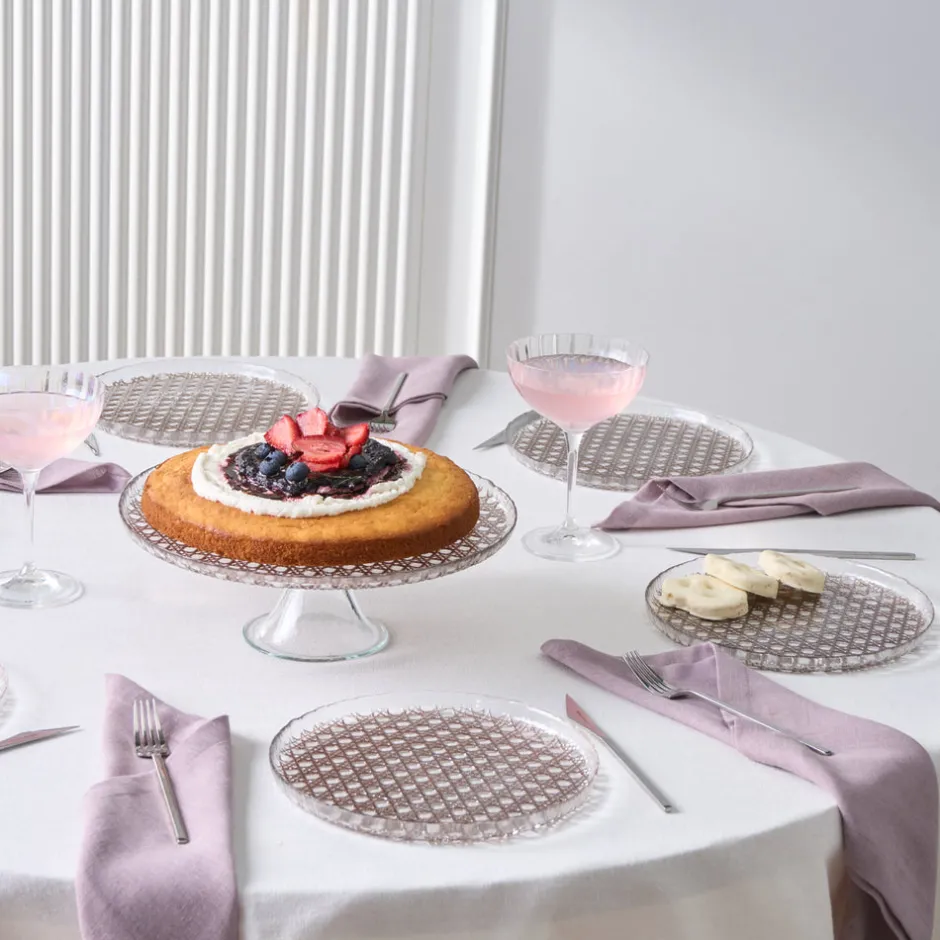 Karaca Kuchenplatte-Rattan Grau-Glitzer 7-teiliges Kuchenset Gri