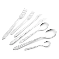 Karaca Bestecksets Für 12 Personen-Rebellion 84-teiliges Edelstahl-Besteckset für 12 Personen, Silber