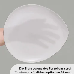 Karaca Tafelservice Für 12 Personen-Red Carpet Collection Streamline Saki Platin 59-teiliges Geschirrset für 12 Personen Platın