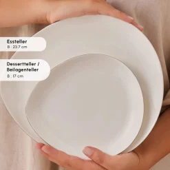 Karaca Tafelservice Für 12 Personen-Red Carpet Collection Streamline Saki Platin 59-teiliges Geschirrset für 12 Personen Platın