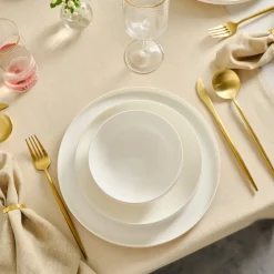Karaca Tafelservice Für 12 Personen-Red Carpet Collection Stream Bone Merope 53-teiliges 12-Personen Geschirrset Gold