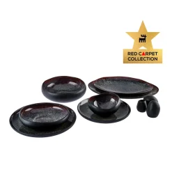 Karaca Tafelservice Für 12 Personen-Red Carpet Collection Streamline Galactic Stoneware Geschirrset 12 Personen Schwarz, 59 Teilig Schwarz01