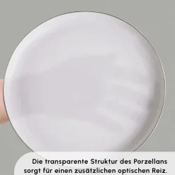 Karaca Tafelservice Für 12 Personen-Red Carpet Collection Streamline New Hole Geschirrset, 59 Teilig, New Generation Bone Gold