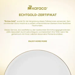 Karaca Tafelservice Für 12 Personen-Red Carpet Collection Streamline New Hole Geschirrset, 59 Teilig, New Generation Bone Gold
