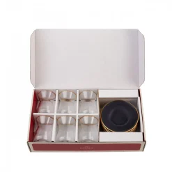 Karaca Teegläser Sets-Retro Anthrazit Teeservice für 6 Personen Rot02