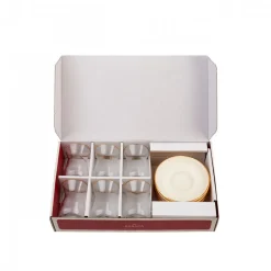 Karaca Teegläser Sets-Retro Beige Teeservice für 6 Personen Rot02