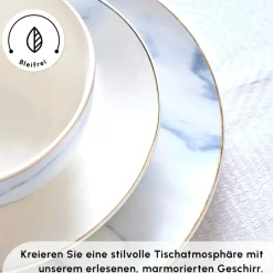 Karaca Tafelservice Für 12 Personen-Ria New 39-teilig Geschirrset für 12 Personen, Grau