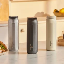 Karaca Thermoskannen-Rimo Auslaufsicherer Edelstahl-Thermos 600 ml Creme