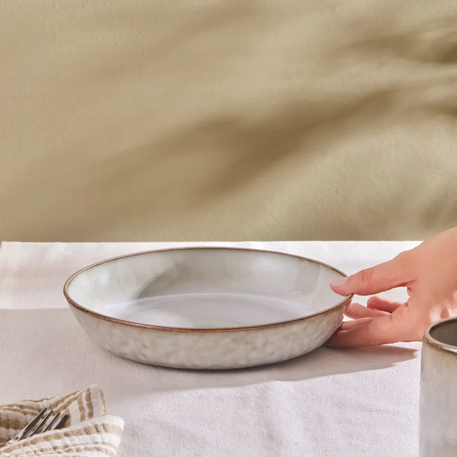 Karaca Pastateller|Schüssel/Bowl-Rixton Pastaschale, 22 cm, Beige Beıge01