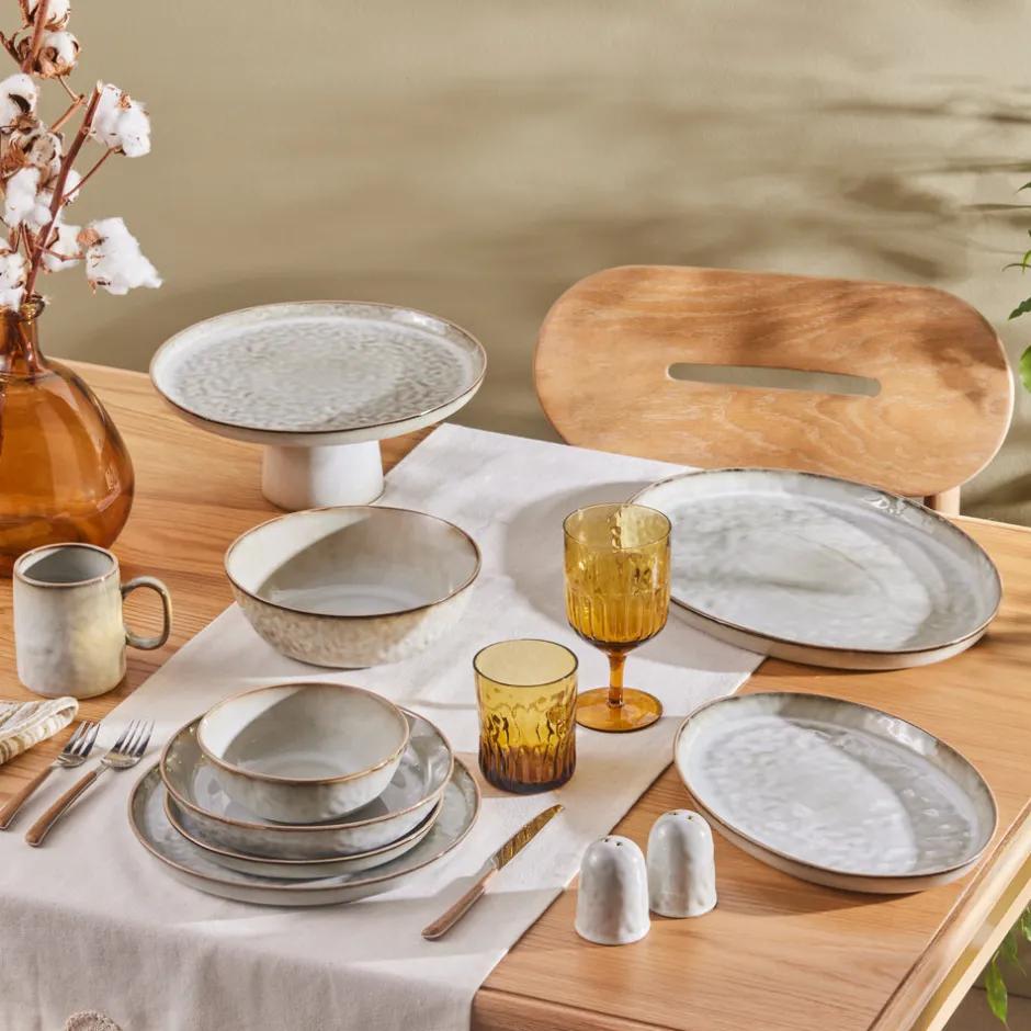 Karaca Dessertteller-Rixton Servierplatte, 35,5 cm, Beige Beıge01