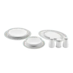 Karaca Tafelservice Für 12 Personen-Rocco 56 Teilig New Generation Bone Geschirrset für 12 Personen Blau01