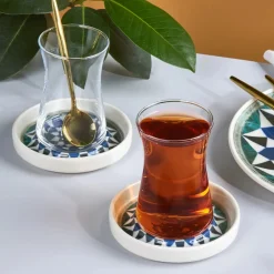Karaca Teegläser Sets-Roman Tee Set, 12 Teilig, Keramik Multıfarben