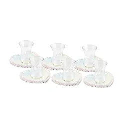 Karaca Teegläser Sets-Rory 12-teiliges Glas Türkisches Teeset für 6 Personen, 14 cm Renksiz