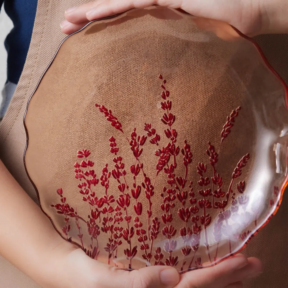 Karaca Kuchenplatte-Rote Lavendel 7-teiliges Kuchenset Kahverengi