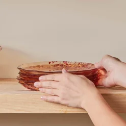 Karaca Kuchenplatte-Rote Lavendel 7-teiliges Kuchenset Kahverengi