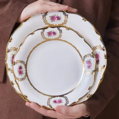 Karaca Tafelservice Für 12 Personen-Royal Bone China Elizabeth 55-teiliges Tafelservice für 12 Personen, Gold