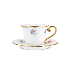 Karaca Mokka & Espressotassen Set-Royal Bone Diana Kaffeetassenset für 6 Personen, 90 ml Weıß Gold