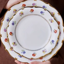 Karaca Tafelservice Für 12 Personen-Royal Bone Diana 55-teiliges 12-Personen-Geschirrset Gold