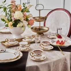Karaca Mokka & Espressotassen Set-Royal Bone Elizabeth Kaffeetassenset für 6 Personen, 90 ml Multıfarben