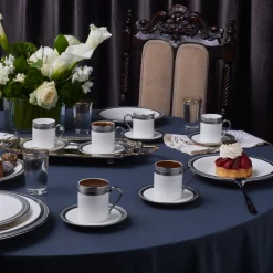 Karaca Mokka & Espressotassen Set-Royal Bone Kate Kaffeetassenset für 6 Personen, 90 ml Multıfarben