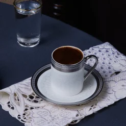 Karaca Mokka & Espressotassen Set-Royal Bone Kate Kaffeetassenset für 6 Personen, 90 ml Multıfarben