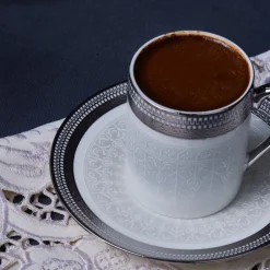 Karaca Mokka & Espressotassen Set-Royal Bone Kate Kaffeetassenset für 6 Personen, 90 ml Multıfarben