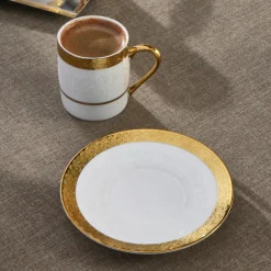 Karaca Mokka & Espressotassen Set-Royal Bone Victoria Kaffeetassenset für 6 Personen, 90 ml Multıfarben
