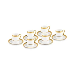 Karaca Mokka & Espressotassen Set-Royal Bone Victoria Kaffeetassenset für 6 Personen, 90 ml Multıfarben