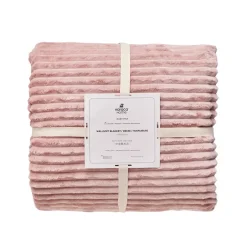 Karaca Decken-Ruby Stripe Wellsoft Einzel Decke, Rosa