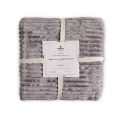 Karaca Decken-Ruby Stripe Wellsoft Doppel Decke, Grau Grau02