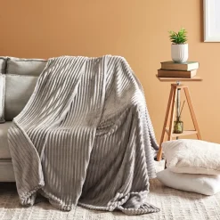 Karaca Decken-Ruby Stripe, Wellsoft TV-Decke, Grau Grau02