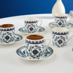 Karaca Mokka & Espressotassen Set-Rumi Kaffeetassenset für 6 Personen, 80 ml Multıfarben