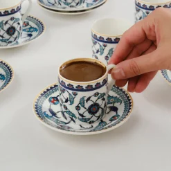 Karaca Mokka & Espressotassen Set-Rumi Kaffeetassenset für 6 Personen, 80 ml Multıfarben