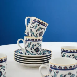 Karaca Mokka & Espressotassen Set-Rumi Kaffeetassenset für 6 Personen, 80 ml Multıfarben