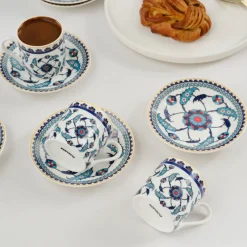 Karaca Mokka & Espressotassen Set-Rumi Kaffeetassenset für 6 Personen, 80 ml Multıfarben