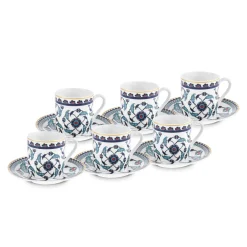Karaca Mokka & Espressotassen Set-Rumi Kaffeetassenset für 6 Personen, 80 ml Multıfarben