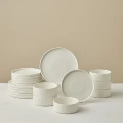 Karaca Tafelservice Für 6 Personen-Salvare Diamond 18-teiliges Bone China-Geschirrset für 6 Personen, weiß Weıß01