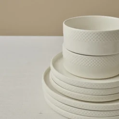 Karaca Tafelservice Für 6 Personen-Salvare Diamond 18-teiliges Bone China-Geschirrset für 6 Personen, weiß Weıß01