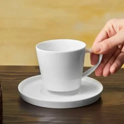 Karaca Teetassen Sets-Salvare für 6 Personen Teetasse und Untertasse Set, 12 Teilig, New Generation Bone, 260 ml, Weiß Weıß01