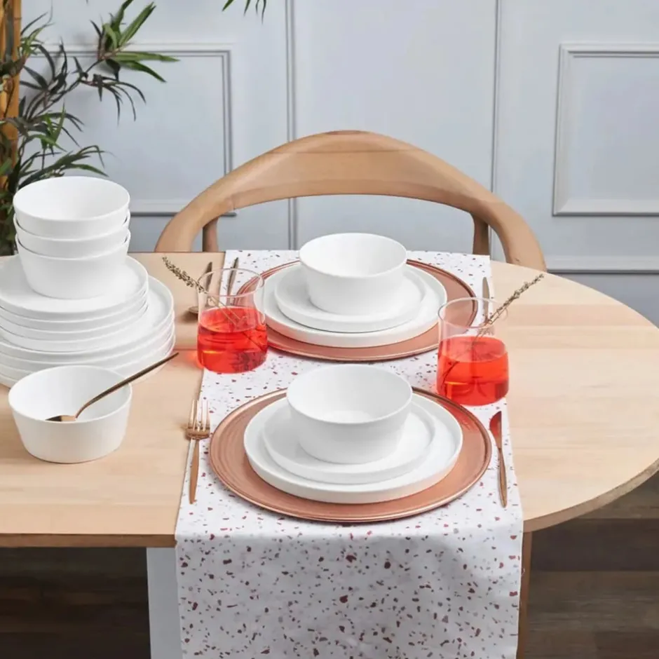 Karaca Tafelservice Für 6 Personen-Salvare New Generation Bone Geshirrset, 6 Personen, 18 Teilig Weıß01
