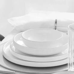 Karaca Tafelservice Für 12 Personen-Satürn Streamline 59-teiliges Tafelservice- Set für 12 Personen Platın