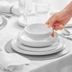 Karaca Tafelservice Für 12 Personen-Satürn Streamline 59-teiliges Tafelservice- Set für 12 Personen Platın