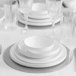 Karaca Tafelservice Für 12 Personen-Satürn Streamline 59-teiliges Tafelservice- Set für 12 Personen Platın