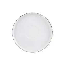 Karaca Teetassen Sets-Saturn 4-teiliges Porzellan-Teetassen- und Untertassen-Set für 2 Personen, 200 ml, Gold Weiß Weıß01
