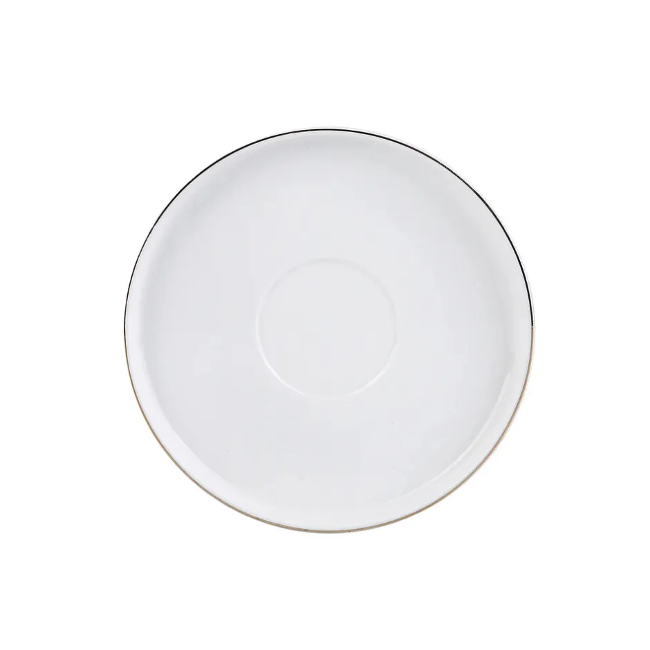 Karaca Teetassen Sets-Saturn 4-teiliges Porzellan-Teetassen- und Untertassen-Set für 2 Personen, 200 ml, Gold Weiß Weıß01