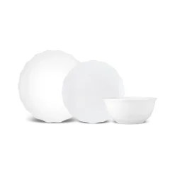 Karaca Tafelservice Für 6 Personen-Scalloped 18-teiliges Tafelservice für 6 Personen Weıß01