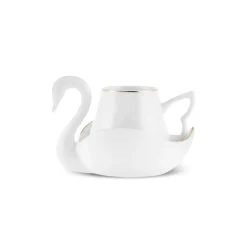 Karaca Mokka & Espressotassen Set-Schwan Kaffeetassen-Set für 6 Personen Weıß Gold