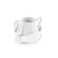 Karaca Mokka & Espressotassen Set-Schwan Kaffeetassen-Set für 6 Personen Weıß Gold