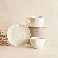 Karaca Teetassen Sets-Seashell 200 ml Teetasse für 6 Personen Farblös