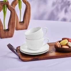 Karaca Teetassen Sets-Seashell 200 ml Teetasse für 6 Personen Farblös